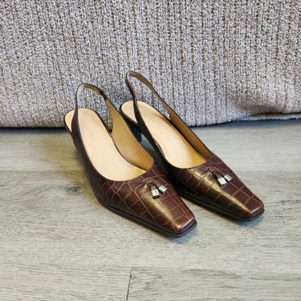 Worthington‎ Slingback Heels with Crocodile Texture